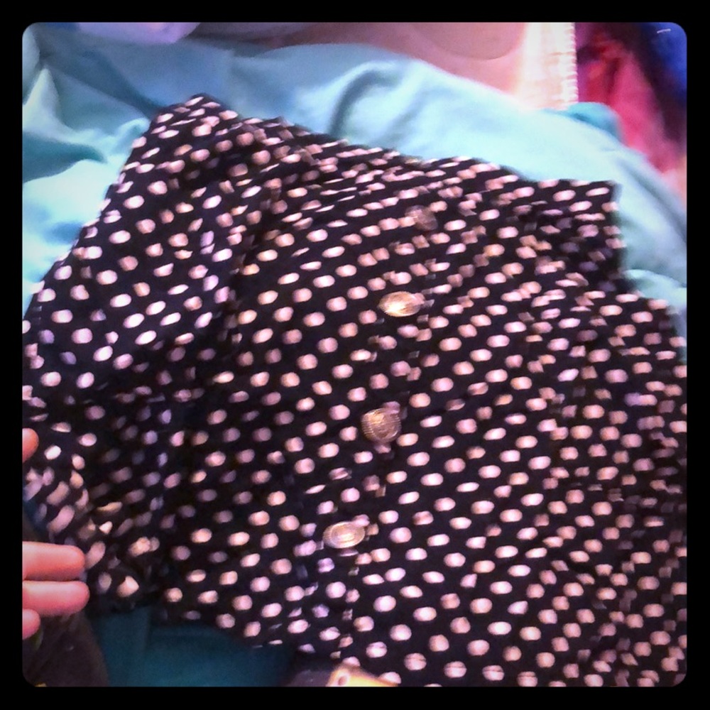 Polka dot mini skirt with pockets and buttons